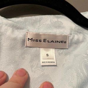 NWT Miss Elaine Sz Small Blue Silky PJ Top
